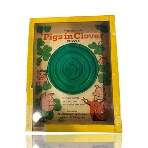 Vintage R. Journet & Co. "Pigs in Clover" Dexterity Puzzle Game